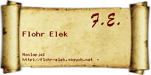 Flohr Elek névjegykártya