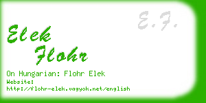 elek flohr business card